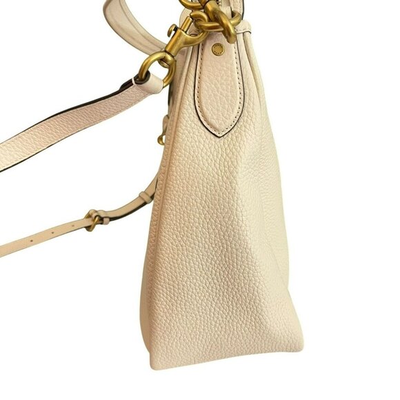Coach $395 Off White Pebbled Leather Cary Shoulder Bag Convertible Crossbody NEW - Picture 7 of 10
